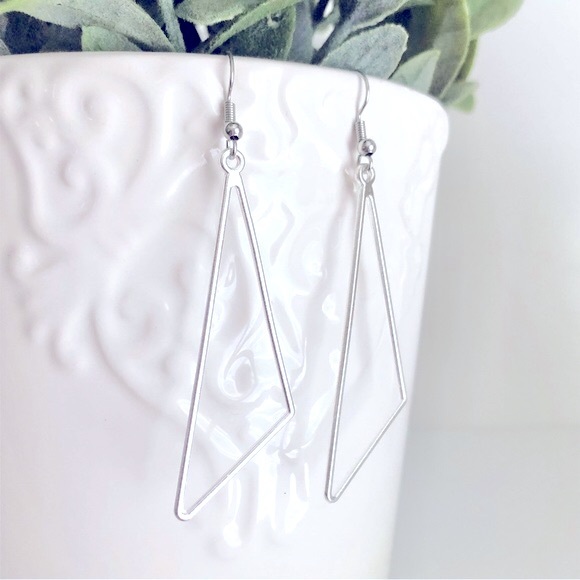 New Triangle Hoop Earrings Dangle Geometric Statement Unique Gifts Oversized Fun - Picture 8 of 8